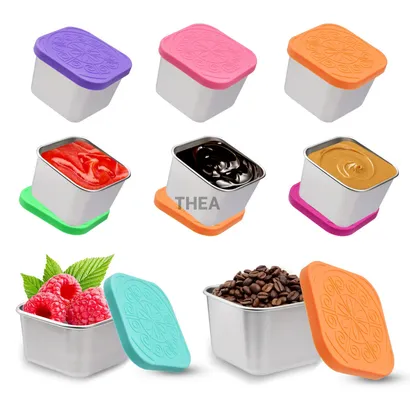 Hộp inox 304 có nắp đậy đựng nước chấm, hũ đựng nước sốt, thực phẩm, trái cây mini kín - THEA
