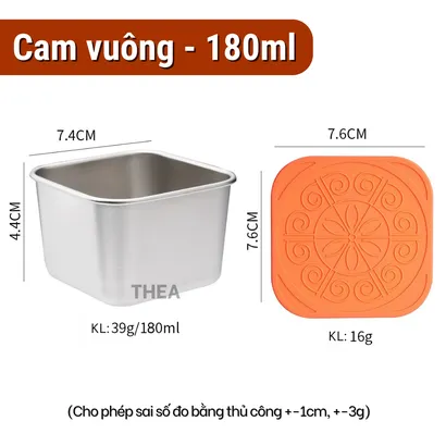 Hộp inox 304 có nắp đậy đựng nước chấm, hũ đựng nước sốt, thực phẩm, trái cây mini kín - THEA