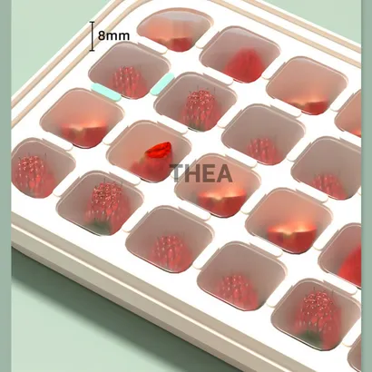 Hộp làm đá viên tủ lạnh, Khay làm đá thông minh có nắp đậy, kèm muỗng xúc đá tiện lợi - THEA