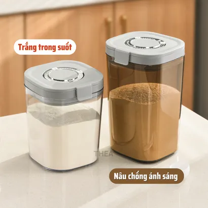 Hộp nhựa đựng sữa bột cho bé, đựng thực phẩm, đồ ăn, hộp trữ sữa, đồ khô, đựng hạt ngũ cốc, yến mạch kèm muỗng - THEA
