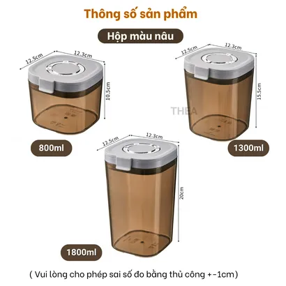 Hộp nhựa đựng sữa bột cho bé, đựng thực phẩm, đồ ăn, hộp trữ sữa, đồ khô, đựng hạt ngũ cốc, yến mạch kèm muỗng - THEA