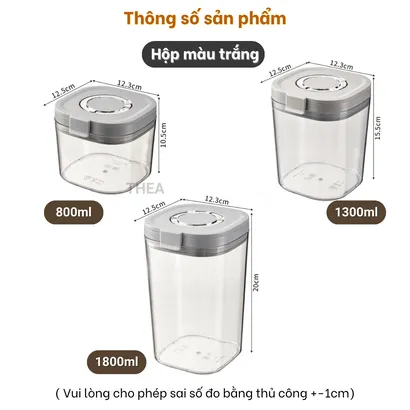 Hộp nhựa đựng sữa bột cho bé, đựng thực phẩm, đồ ăn, hộp trữ sữa, đồ khô, đựng hạt ngũ cốc, yến mạch kèm muỗng - THEA