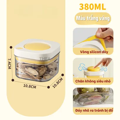 Hộp nhựa đựng thực phẩm, đồ khô, hộp bảo quản thực phẩm hút chân không, Hũ nhựa kín đựng hạt, trà, cafe, bánh - THEA