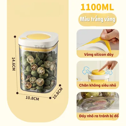 Hộp nhựa đựng thực phẩm, đồ khô, hộp bảo quản thực phẩm hút chân không, Hũ nhựa kín đựng hạt, trà, cafe, bánh - THEA