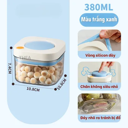 Hộp nhựa đựng thực phẩm, đồ khô, hộp bảo quản thực phẩm hút chân không, Hũ nhựa kín đựng hạt, trà, cafe, bánh - THEA