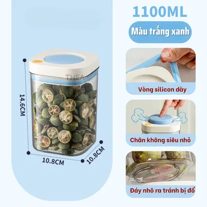 Hộp nhựa đựng thực phẩm, đồ khô, hộp bảo quản thực phẩm hút chân không, Hũ nhựa kín đựng hạt, trà, cafe, bánh - THEA