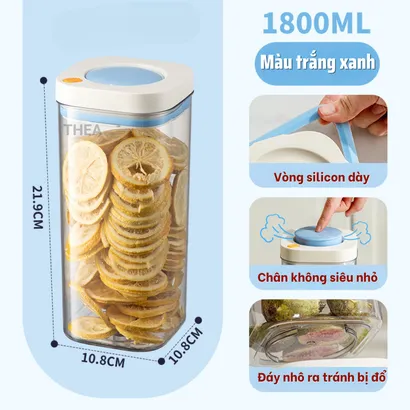 Hộp nhựa đựng thực phẩm, đồ khô, hộp bảo quản thực phẩm hút chân không, Hũ nhựa kín đựng hạt, trà, cafe, bánh - THEA