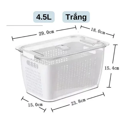 Hộp nhựa đựng thực phẩm, hộp bảo quản thực phẩm rau củ quả tủ lạnh 2 ngăn 1.7-4.5L - THEA kitchen