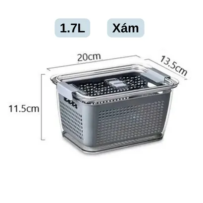 Hộp nhựa đựng thực phẩm, hộp bảo quản thực phẩm rau củ quả tủ lạnh 2 ngăn 1.7-4.5L - THEA kitchen