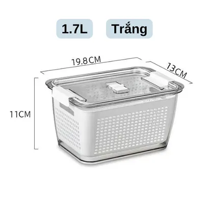 Hộp nhựa đựng thực phẩm, hộp bảo quản thực phẩm rau củ quả tủ lạnh 2 ngăn 1.7-4.5L - THEA kitchen