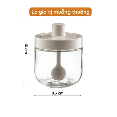 Hũ đựng gia vị, bộ lọ đựng gia vị thủy tinh có kèm thìa muỗng đo lường cao cấp - THEA KITCHEN
