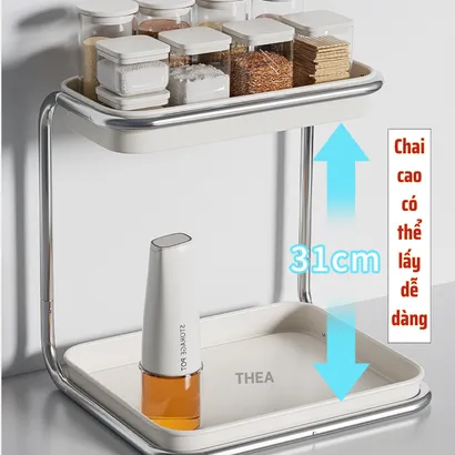 Kệ đựng gia vị Kệ đựng gia vị nhà bếp đa năng 2 tầng, giá để gia vị, giá để đồ nhà tắm, phòng ngủ, bàn làm việc chắc chắn - THEAnhà bếp đa năng 2 tầng