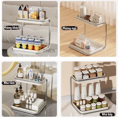 Kệ đựng gia vị Kệ đựng gia vị nhà bếp đa năng 2 tầng, giá để gia vị, giá để đồ nhà tắm, phòng ngủ, bàn làm việc chắc chắn - THEAnhà bếp đa năng 2 tầng