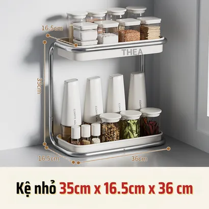 Kệ đựng gia vị Kệ đựng gia vị nhà bếp đa năng 2 tầng, giá để gia vị, giá để đồ nhà tắm, phòng ngủ, bàn làm việc chắc chắn - THEAnhà bếp đa năng 2 tầng
