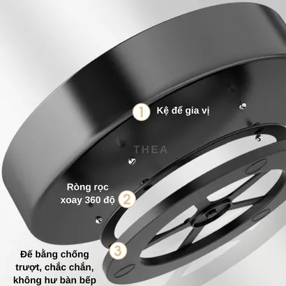 Kệ đựng gia vị tròn nhà bếp 2-3 tầng đa năng xoay 360 độ, giá để gia vị nhà bếp thông minh, kệ đựng mĩ phẩm - THEA