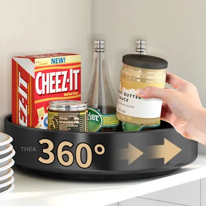 Kệ đựng gia vị tròn nhà bếp 2-3 tầng đa năng xoay 360 độ, giá để gia vị nhà bếp thông minh, kệ đựng mĩ phẩm - THEA