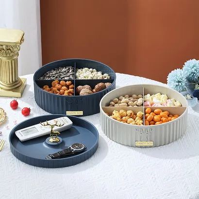 Khay hộp đựng bánh mứt tết nhựa cao cấp 1-2 tầng sang trọng, đẹp, tinh tế phong cách Tây Âu - THEA KITCHEN