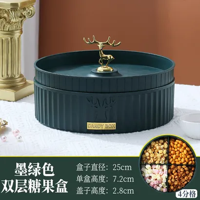 Khay hộp đựng bánh mứt tết nhựa cao cấp 1-2 tầng sang trọng, đẹp, tinh tế phong cách Tây Âu - THEA KITCHEN