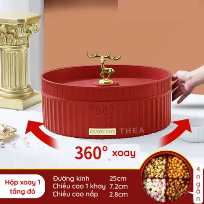 Khay hộp đựng bánh mứt tết nhựa cao cấp 1-2 tầng sang trọng, đẹp, tinh tế phong cách Tây Âu - THEA KITCHEN