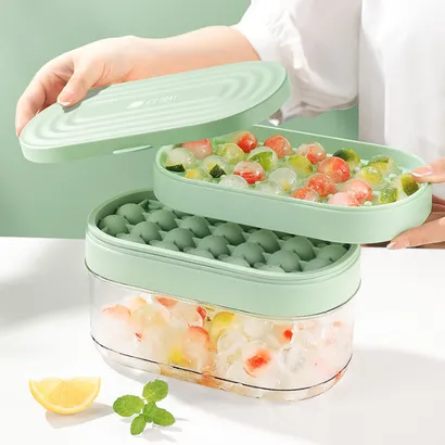 Khay làm đá silicone tròn có nắp đậy 24 viên - THEA KITCHEN