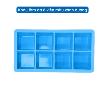 Khay làm đá viên 100% silicone dày 6-8 vuông có nắp đậy kín để tủ lạnh lấy đá tiện lợi không mùi an toàn sức khỏe – THEA