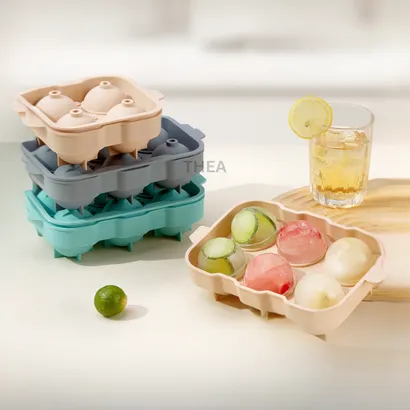 Khay làm đá viên 100% silicone dày 6-8 vuông có nắp đậy kín để tủ lạnh lấy đá tiện lợi không mùi an toàn sức khỏe – THEA