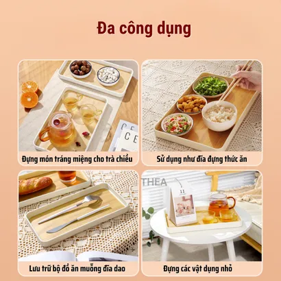 Khay nhựa đựng đồ, khay đựng ly, đựng trà, Khay nhựa đựng đồ ăn, thực phẩm đa năng  - THEA