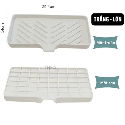 Khay silicon đựng đồ nhà tắm, xà bông, Khay chữ nhật để đồ rửa chén chống trượt, thoát nước tiện lợi đa năng - THEA