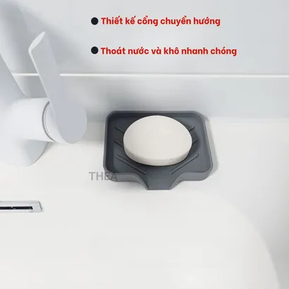 Khay silicon đựng đồ nhà tắm, xà bông, Khay chữ nhật để đồ rửa chén chống trượt, thoát nước tiện lợi đa năng - THEA