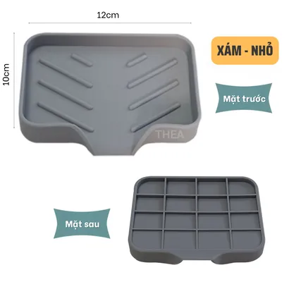 Khay silicon đựng đồ nhà tắm, xà bông, Khay chữ nhật để đồ rửa chén chống trượt, thoát nước tiện lợi đa năng - THEA