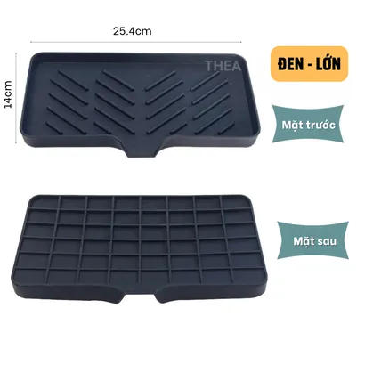 Khay silicon đựng đồ nhà tắm, xà bông, Khay chữ nhật để đồ rửa chén chống trượt, thoát nước tiện lợi đa năng - THEA