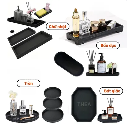 Khay đựng đồ silicon đa năng, Khay đựng nước hoa, đồ skincare, mỹ phẩm, Khay để đồ rửa chén, tinh dầu, phòng tắm - THEA