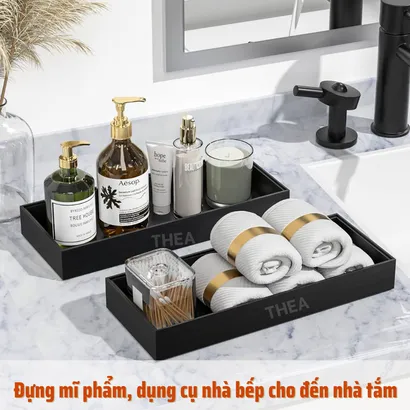 Khay đựng đồ silicon đa năng, Khay đựng nước hoa, đồ skincare, mỹ phẩm, Khay để đồ rửa chén, tinh dầu, phòng tắm - THEA