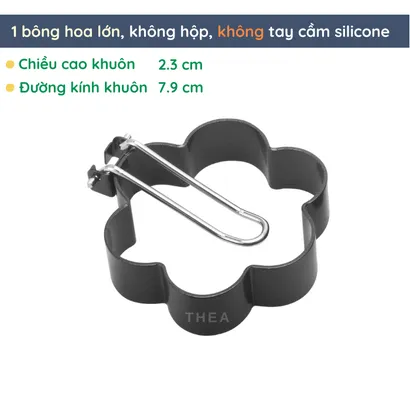 Bộ 4 Khuôn chiên rán trứng [cao cấp] tạo hình chống dính, khuôn sắt làm bánh rán có tay cầm silicone cách nhiệt – THEA KITCHEN