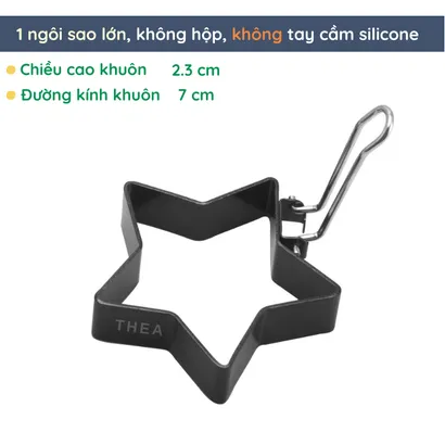 Bộ 4 Khuôn chiên rán trứng [cao cấp] tạo hình chống dính, khuôn sắt làm bánh rán có tay cầm silicone cách nhiệt – THEA KITCHEN