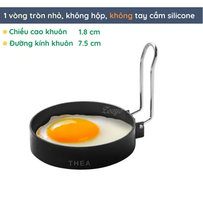 Bộ 4 Khuôn chiên rán trứng [cao cấp] tạo hình chống dính, khuôn sắt làm bánh rán có tay cầm silicone cách nhiệt – THEA KITCHEN