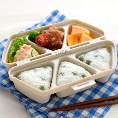 Khuôn ép làm cơm nắm hình tam giác 6 ngăn cho bé, khuôn tạo hình chữ nhật, hình tròn dễ thương - THEA