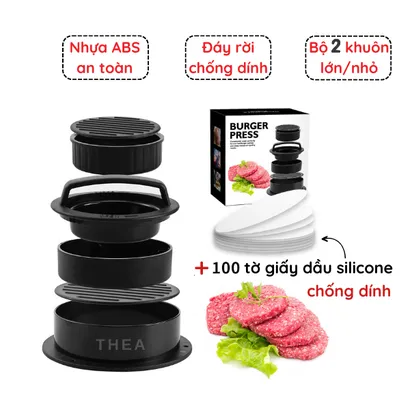 Bộ 2 khuôn ép thịt làm hamburger chống dính  – THEA KITCHEN