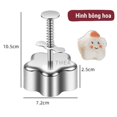 Khuôn ép làm cơm nắm tạo hình cuộn rong biển cho bé phong cách Onigiri Nhật Bản hình tam giác, trái tim, gấu – THEA