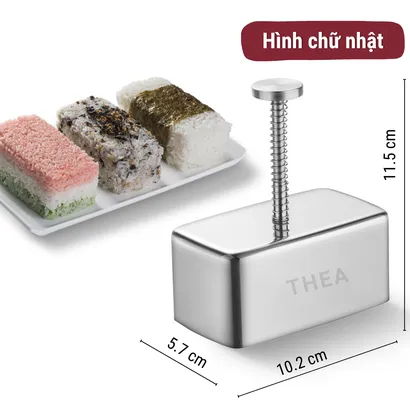 Khuôn ép làm cơm nắm tạo hình cuộn rong biển cho bé phong cách Onigiri Nhật Bản hình tam giác, trái tim, gấu – THEA