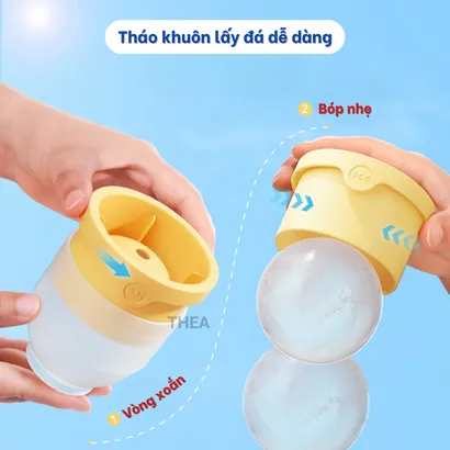 Khuôn làm đá viên silicone tròn, khuôn làm thạch rau câu hình tròn, khay làm đá viên tròn to - THEA