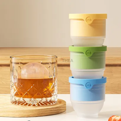 Khuôn làm đá viên silicone tròn, khuôn làm thạch rau câu hình tròn, khay làm đá viên tròn to - THEA