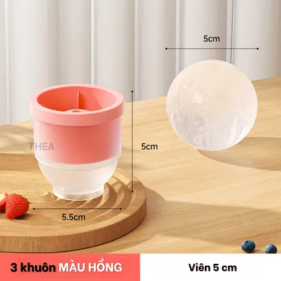 Khuôn làm đá viên silicone tròn, khuôn làm thạch rau câu hình tròn, khay làm đá viên tròn to - THEA