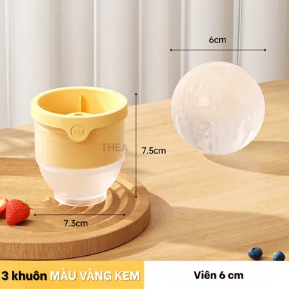 Khuôn làm đá viên silicone tròn, khuôn làm thạch rau câu hình tròn, khay làm đá viên tròn to - THEA
