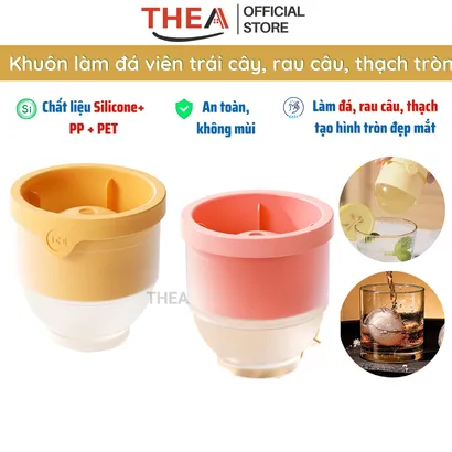 Khuôn làm đá viên silicone tròn, khuôn làm thạch rau câu hình tròn, khay làm đá viên tròn to - THEA