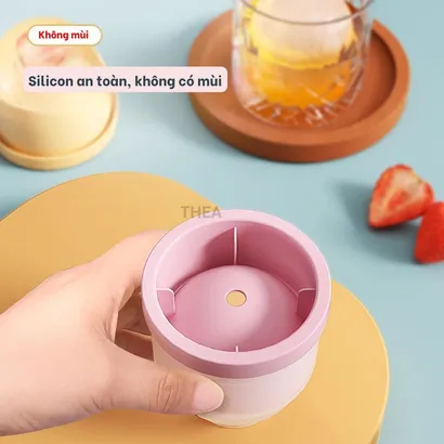 Khuôn làm đá viên silicone tròn, khuôn làm thạch rau câu hình tròn, khay làm đá viên tròn to - THEA