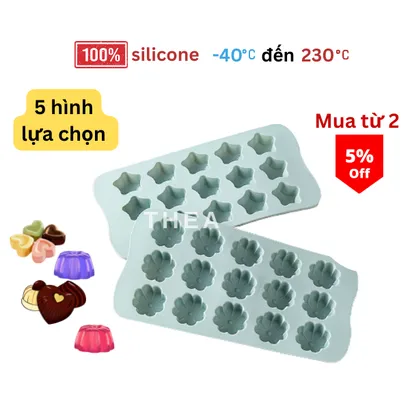 Khuôn 100% silicone làm socola, thạch rau câu nhiều hình - THEA KITCHEN