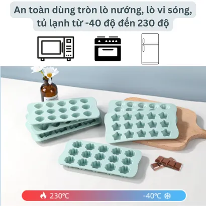 Khuôn 100% silicone làm socola, thạch rau câu nhiều hình - THEA KITCHEN