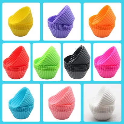 Bộ 6 khuôn silicone nướng bánh, làm bánh cupcake muffin chống dính tròn chịu nhiệt 7cm - THEA KITCHEN