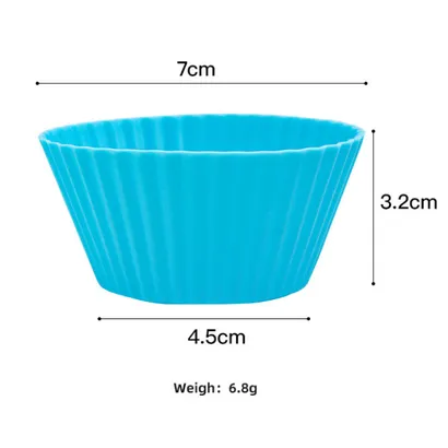 Bộ 6 khuôn silicone nướng bánh, làm bánh cupcake muffin chống dính tròn chịu nhiệt 7cm - THEA KITCHEN